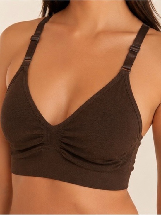 SKIMS Other - SKIMS Fits Everybody Ruched Scoop Bralette Brown Size M